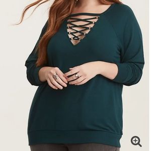 Torrid - LACE UP SWEATSHIRT